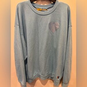 Aviator Nation Blue with heart sweatshirt XL